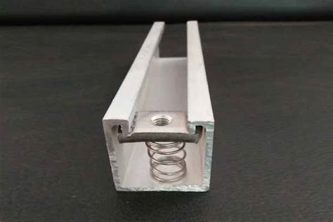 aluminum strut channel with accessories.